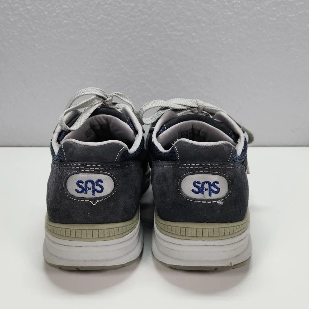 SAS Mens Journey Mesh Walking Shoes Blue Suede Sneakers Size 8M